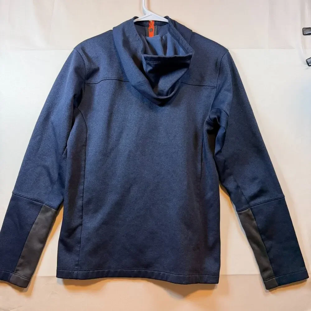 The North Face Men's Mountain Athletics Full-Zip Hoodie Blue Orange Zip Size Med